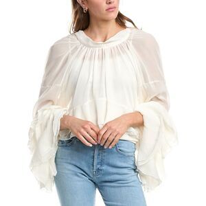 Colette Rose Womens  Ruffle Tie Back Top, White